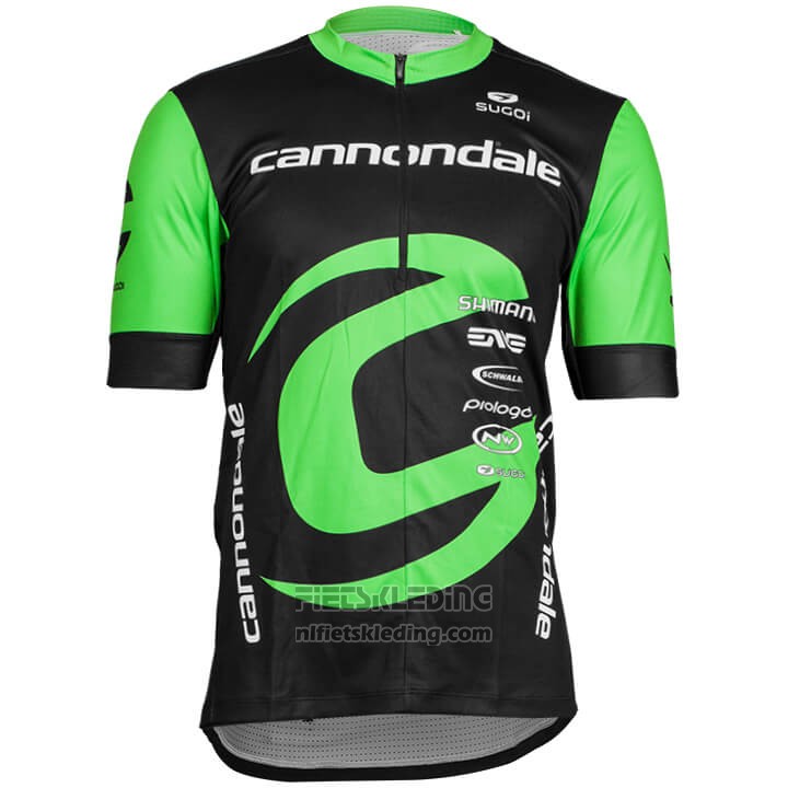 2018 Fietskleding Cannondale Factory Rancing Groen en Zwart Korte Mouwen en Koersbroek